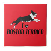 Carreau I Love my Boston Terrier (Devant)