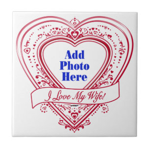 Carreau I Love My Wife ! - Photo Red Hearts