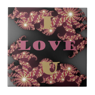 Carreau I Love You Cosmic Constellation Motif Art Design