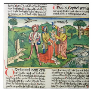 Carreau I Samuel 10 le couronnement et oindre de Saul,