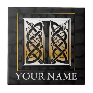 Carreau I "Your Name" Celtic Black Stone Monogramme Carrea