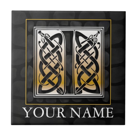 Carreau I "Your Name" Celtic Black Stone Monogramme Carrea (Devant)