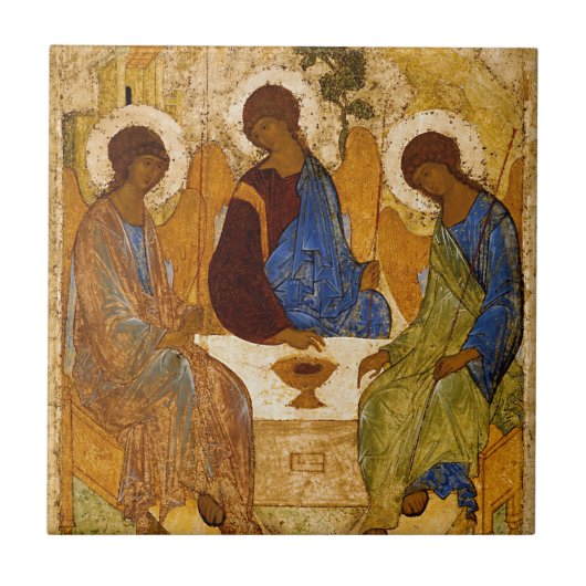 Carreau Icône de la Sainte Trinité Rublev Cadeau catholiqu (Devant)