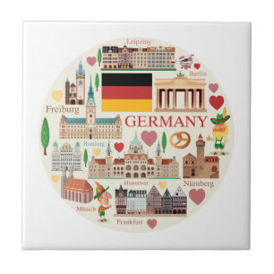 Carreau Icônes de voyage Allemagne
