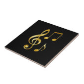 Carreau Icônes musicales, or sur noir, (Côté)