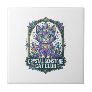 Carreau Idée cadeau Crystal Gemstone Cat Cat Mom - Crystal