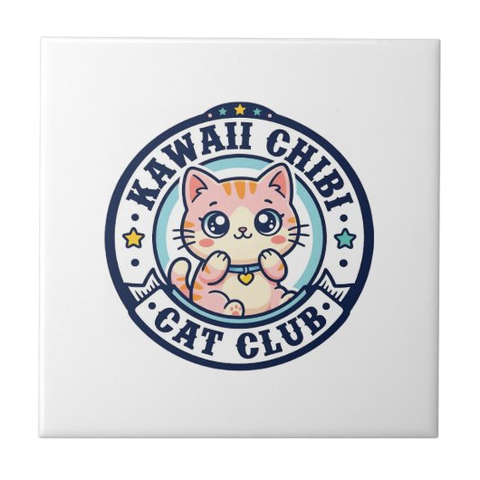 Carreau Idée cadeau maman chat chibi kawaii - Kawaii Chibi (Devant)