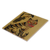 Carreau Idiot Tiger et Pie Magpie coréenne Minhwa (Côté)
