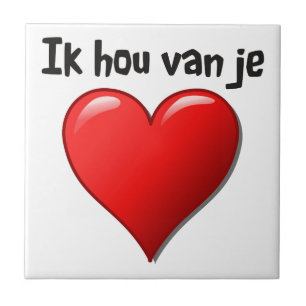Carreau Ik hou van je - je t'aime dans le Néerlandais