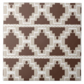 Carreau Ikat Aztec Motif - Brown au chocolat et Taupe (Devant)