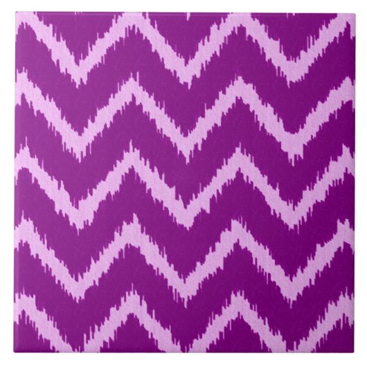 Carreau Ikat Chevrons - Améthyste violet et orchidée légèr (Devant)
