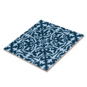 Carreau Ikat damask pattern - Indigo foncé et bleu clair (Côté)