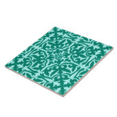 Carreau Ikat damask pattern - Turquoise et Aqua (Côté)
