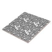 Carreau Ikat Floral Damask - gris / gris / blanc (Côté)