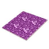 Carreau Ikat Floral Damask - Orchidée et violet (Côté)