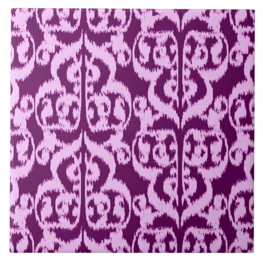 Carreau Ikat Moorish Damask - violet et orchidée (Devant)