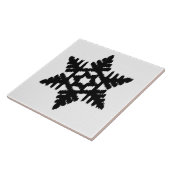 Carreau Ikat Snowflake - Blanc et noir (Côté)