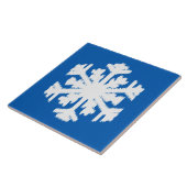 Carreau Ikat Snowflake - Cobalt bleu et blanc (Côté)