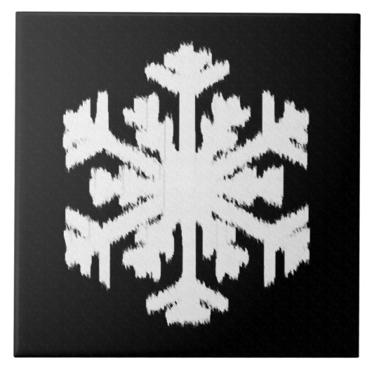 Carreau Ikat Snowflake - Noir et blanc (Devant)