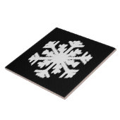 Carreau Ikat Snowflake - Noir et blanc (Côté)