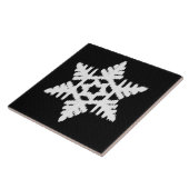 Carreau Ikat Snowflake - Noir et blanc (Côté)