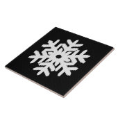 Carreau Ikat Snowflake - Noir et blanc (Côté)