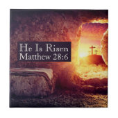 Carreau Il Est Ressuscité Trois Croix Tombeau Vide Pâques (Devant)