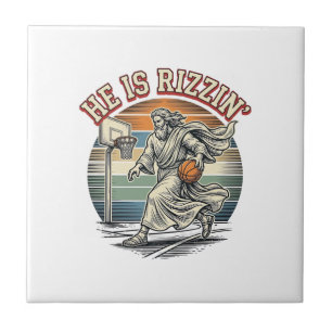 Carreau Il est Rizzin Vintage Basketball Religious T-Shirt