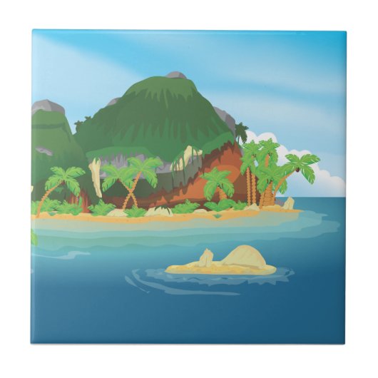 Carreau Île au trésor tropical (Devant)