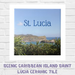 Carreau Île des Caraïbes pittoresques Sainte-Lucie<br><div class="desc">Photo pittoresque de Christine aka stine1 de l'île caribéenne de Sainte-Lucie avec une végétation exotique et un village pittoresque au bord de la mer des Caraïbes. Surtout, le ciel bleu d'été. Ile des caraïbes pittoresques, saint lucia, st. lucia, mer des caraïbes, village picutesque, plantes exotiques, verdure exotique, île des caraïbes,...</div>