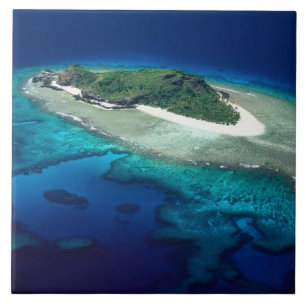 Carreau Île Eori, Îles Mamanuca, Fidji - vue aérienne