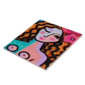 Carreau Île fille peinture numérique Abstraite (Côté)