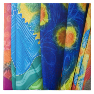 Carreau Îles Cook, Rarotonga. Tissu batik Punanga Nui