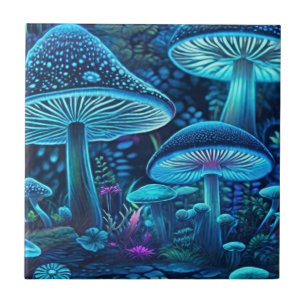 Carreau Illuminez votre espace avec des champignons bleus