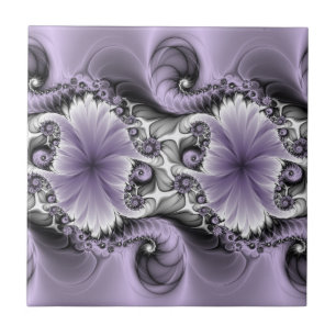 Carreau Illusion de lilas Art floral abstrait fantastique 