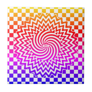 Carreau Illusion optique colorée psychédélique