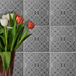 Carreau Illusion Optique Motif Géométrique noir et blanc<br><div class="desc">Décor de tuiles décoratives unique cool avec un motif en mosaïque dans le style d'art op composé de formes géométriques noires et blanches.</div>