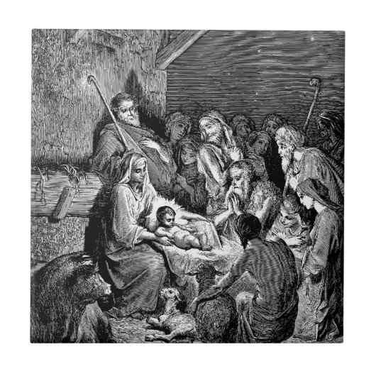 Carreau Illustrated Christmas Nativity Scene (Devant)