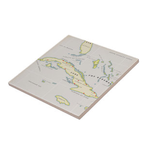 Carreau Illustrated map of Cuba