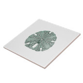 Carreau Illustration antique du dollar de sable de mer (Côté)