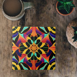 Carreau Illustration Art déco colorée rétro<br><div class="desc">Ce design est un style art déco avec des formes géométriques audacieuses, des couleurs vives et des détails complexes. Le haut niveau de détail et de symétrie rend le design captivant à regarder. Rendu à l'aide d'une technologie de pointe, il est un exemple saisissant de la puissance et de la...</div>