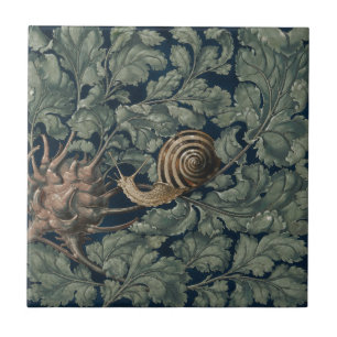 Carreau Illustration Art Nouveau Vintage Escargot Botaniqu
