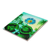 Carreau Illustration Blue Egyptian Water Lily / Lotus (Côté)