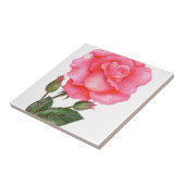 Carreau Illustration botanique rose (Côté)