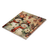 Carreau Illustration Christmas Snowmen (Côté)