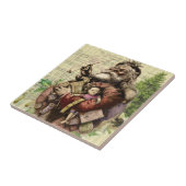 Carreau Illustration classique de l'arbre du Père Noël joy (Côté)