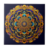 Carreau Illustration couleur bleu Mandala (Devant)