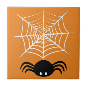 Carreau Illustration d'araignée d'Halloween effrayante
