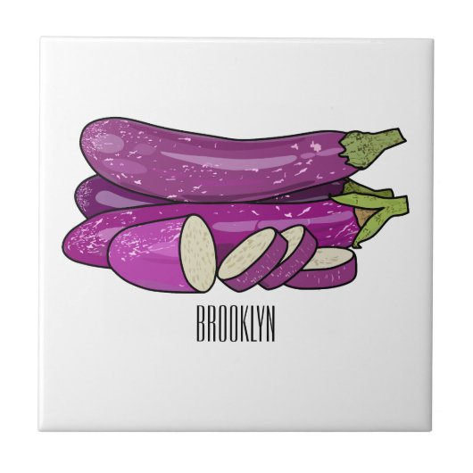 Carreau Illustration d'aubergine (Devant)