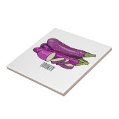 Carreau Illustration d'aubergine (Côté)